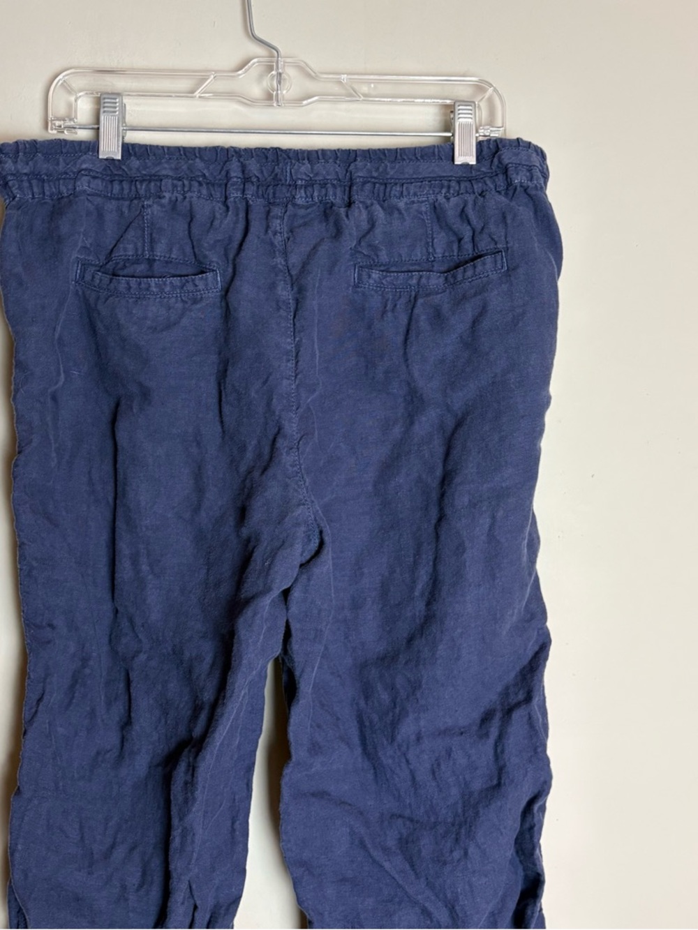 Caslon 100% Linen Navy Long Drawstring Pants Size Medium - Picture 6 of 7